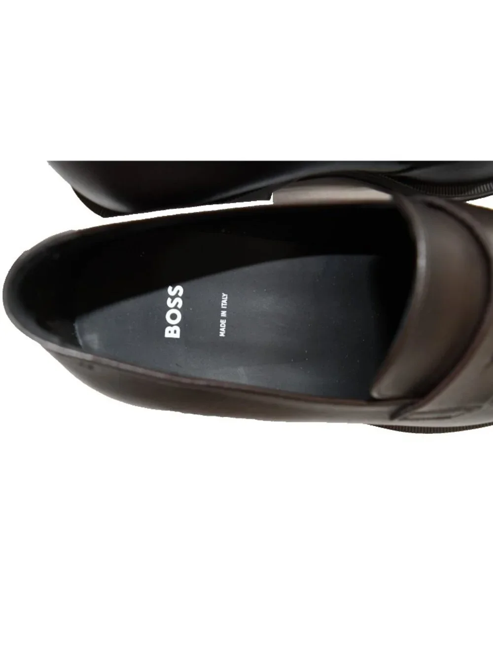 New! Boss Hugo Derreck Penny Loafer Shoes Brown 8 US M DD541 Made in Italy